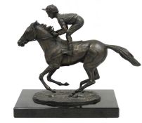 David Cornell, 20th Century ' Champion Finish ' bronze group of Lester Piggott on Nijinsky, on a