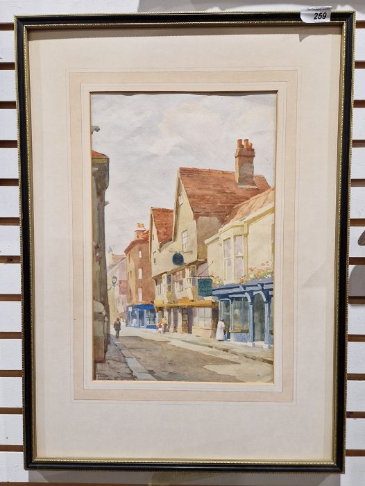 Frank Sherwin Watercolour drawing  Early 20th century street scene with figures, signed, 36cm x 23cm - Image 2 of 14