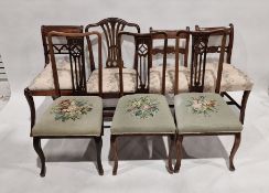 Three Edwardian dining chairs and five other assorted chairs (8)