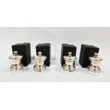 Two pairs of 20th century silver-mounted pepper mill and salt mill, London 1991, maker MC Hersey &