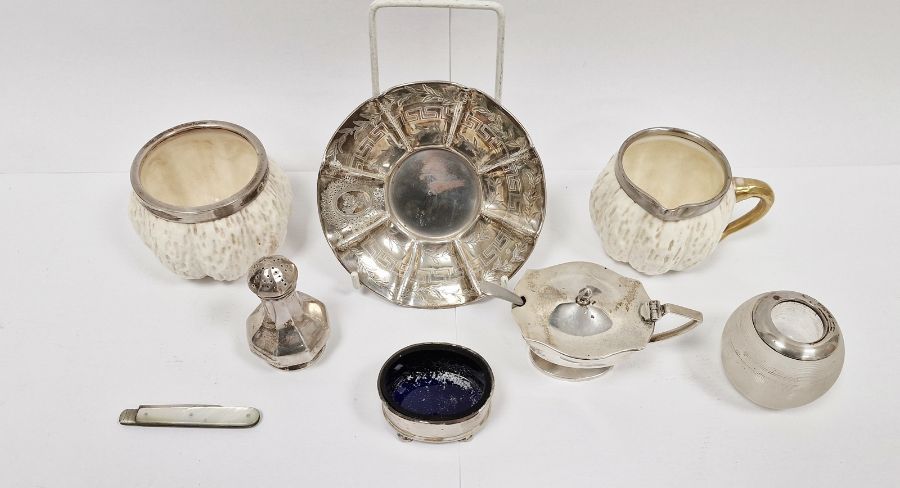 Victorian Coalport and Hukin & Heath silver-mounted cup and sugar bowl, Birmingham 1894, a silver- - Image 2 of 11