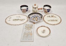 Group of late 19th/early 20th century Continental pottery, including four Petrus Regout & Co (