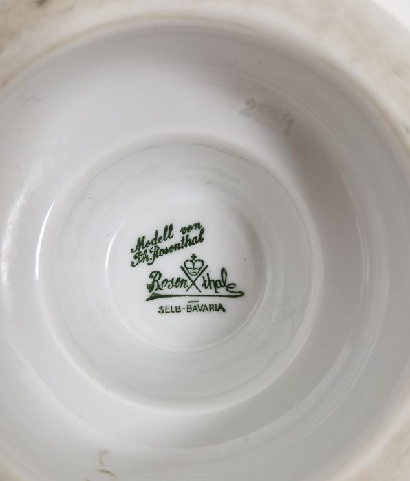 Various items of Royal Worcester Parian leaf-moulded wares, a Belleek shell-shaped small oval - Image 3 of 9