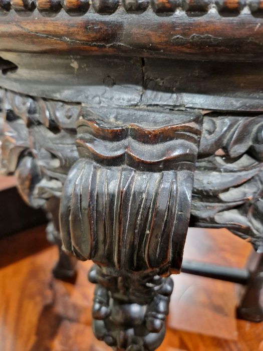 Chinese carved circular occasional table with marble inset top, united by cross stretchers, 56.5cm - Image 22 of 25