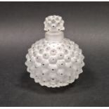 LOT WITHDRAWN- Lalique 'Cactus' scent bottle with stopper, frosted glass with black enamel dots,