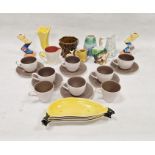 Poole pottery brown glazed part tea and coffee service comprising six teacups, two coffee cups and
