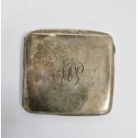 1920's silver cigarette case, plain, initialled AJP, Chester 1927, 109.5g approx., 3.5ozt