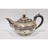 Victorian silver teapot, London 1846, maker John James Keith, 14cm high, 21ozt, 657g