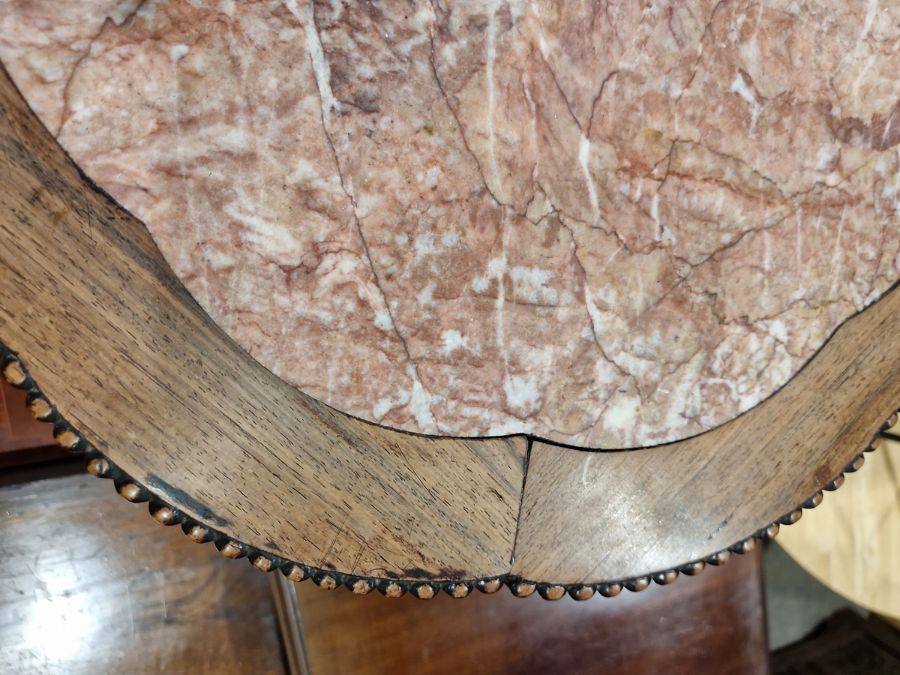 Chinese carved circular occasional table with marble inset top, united by cross stretchers, 56.5cm - Image 7 of 25