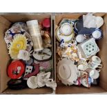 Assorted English and continental pottery and porcelain and other items including a Wedgwood blue
