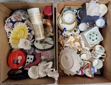Assorted English and continental pottery and porcelain and other items including a Wedgwood blue