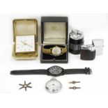 Assortment of collectables to include a vintage Smiths open-faced pocket watch, the circular dial