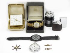 Assortment of collectables to include a vintage Smiths open-faced pocket watch, the circular dial