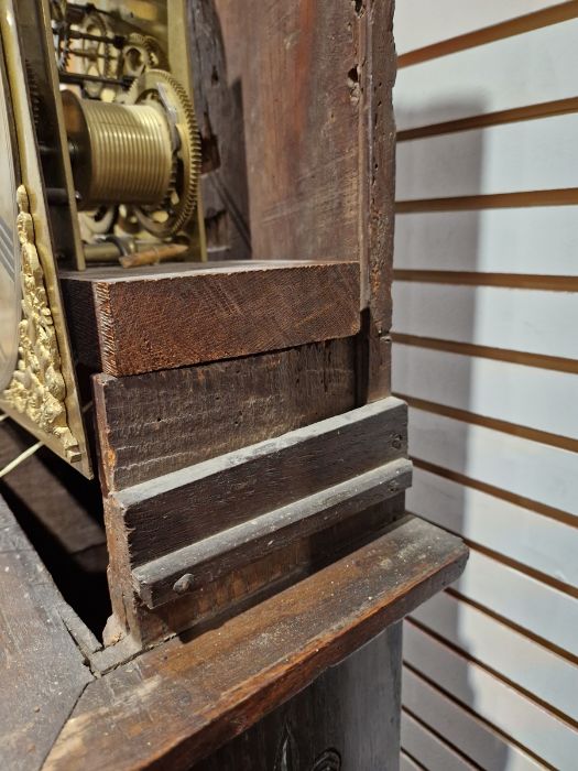 19th century heavily carved oak cased eight-day longcase clock, the 11" brass dial inscribed 'John - Image 29 of 45