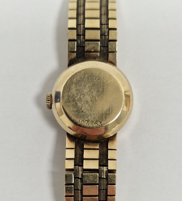 Ladies Eterna-Matic 9ct gold manual wind wristwatch, the circular dial with raised gilt baton - Image 3 of 3