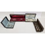 Set of six Dutch silver forks with pierced floral handles, in Marten Pekelsna fitted box, 83.5g, 2.