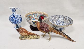 Beswick pottery model of a pheasant, with impressed model no 1225, 23cm long an Italian resin
