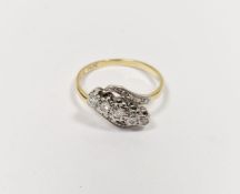 18ct gold five-stone diamond ring, 2.7g