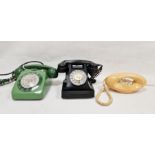 Three vintage telephones including a black cased example (3)