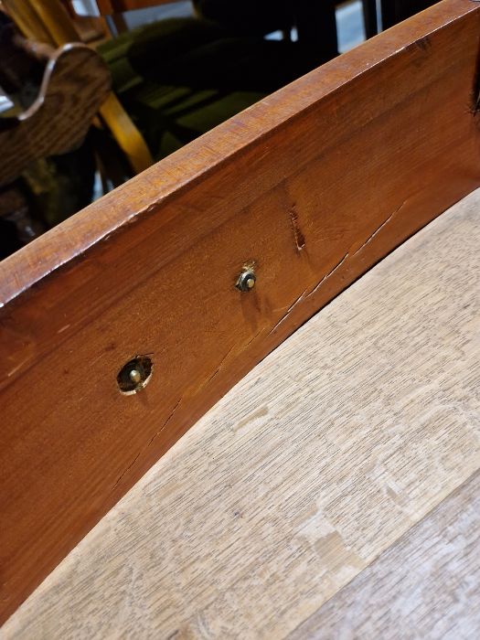 George III inlaid mahogany bowfronted bachelors chest, the top cross-banded, brushing slide above - Image 15 of 31