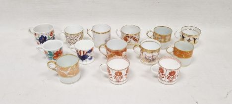 Collection of English pottery and porcelain coffee cans and small mugs, circa 1810 and later,