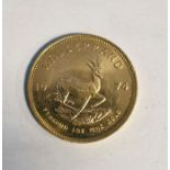 South Africa, gold Krugerrand, 1974, 1ozt, 34g