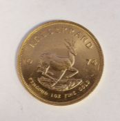 South Africa, gold Krugerrand, 1974, 1ozt, 34g