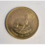 South Africa, gold Krugerrand, 1974, 1ozt, 34g