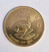 South Africa, gold Krugerrand, 1974, 1ozt, 34g