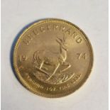 South Africa, gold Krugerrand, 1974, 1ozt, 34g