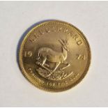 South Africa, gold Krugerrand, 1974, 1ozt, 34g