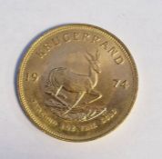 South Africa, gold Krugerrand, 1974, 1ozt, 34g