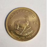 South Africa, gold Krugerrand, 1974, 1ozt, 34g