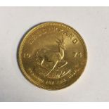 South Africa, gold Krugerrand, 1974, 1ozt, 34g