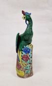 Modern Chinese Export style porcelain model of a parrot, 40cm high