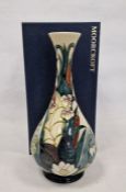 Moorcroft 'Lamia' pattern bottle-shaped vase, printed, painted and impressed marks, circa 1995,