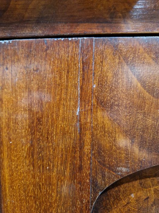 19th century mahogany linen press, the two-door cupboard opening to reveal three later shelves, - Image 13 of 46