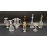 Group of late 18th and early 19th century glassware including a baluster two-handled celery vase