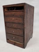 20th century stained wooden storage cabinet containing a quantity of assorted pocket watch