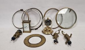 Quantity of clock related spares and repairs including an early 20th century brass cased carriage