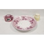 Three items of lustred pottery comprising a P Regout & Co Maastricht large pink lustre circular