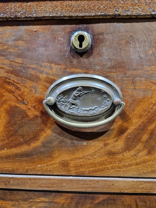 19th century mahogany linen press, the two-door cupboard opening to reveal three later shelves, - Image 25 of 46