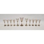 Group of Orrefors Sandvik Astrid pattern drinking glasses in sizes, designed by Simon Gate, circa