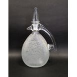 Svaja clear glass decanter with craquelure effect body, height 38cm