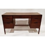 Mid-century stained teak dressing table with mirror by Fyne Lady of Banbury, the central recess