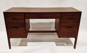 Mid-century stained teak dressing table with mirror by Fyne Lady of Banbury, the central recess