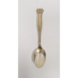 Danish silver and enamel decorated teaspoon by A Michelsen, Copenhagen, 40.5g in weight