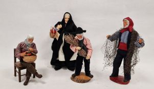 Jay of Dublin collector's character doll 'Dublin Flower Seller' and three other costume figures (4)