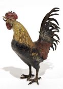 Austrian cold painted bronze model cockerel, 18cm high x 15cm wide Condition ReportLight surface