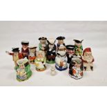 Collection of 19th century and later Toby jugs, a figure of Mr Pickwick and a Father Christmas